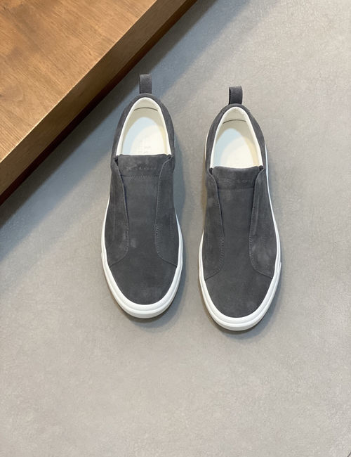 Kiton Wash Denim Suede Sneakers
