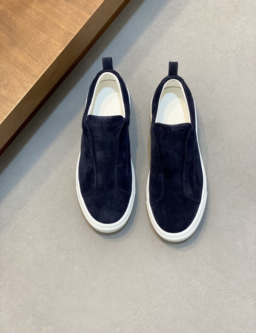 Kiton Wash Denim Suede Sneakers