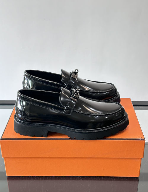 Hermes Icone Loafers With Kelly Metal Buckle
