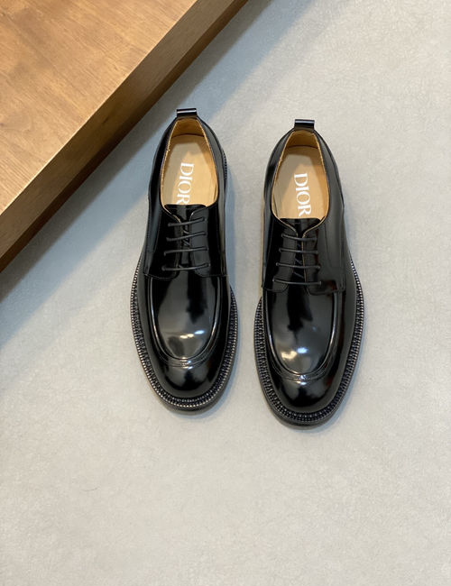 Christian Dior CD Glossy Leather Dress Loafers