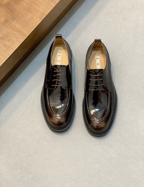 Christian Dior CD Glossy Leather Dress Loafers