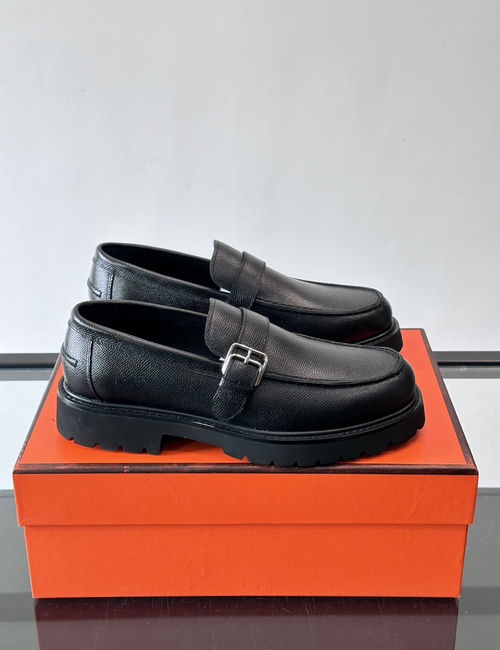 Hermes Premium Cowhide Business Leather Shoes