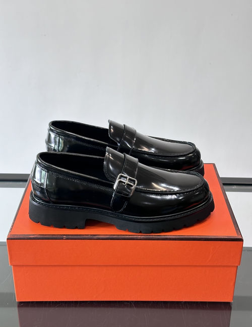 Hermes Premium Cowhide Business Leather Shoes