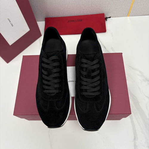 John Lobb Suede Slip On Casual Sneakers