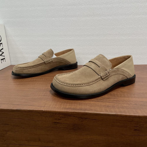 Loewe Campo Camel Leather Loafers