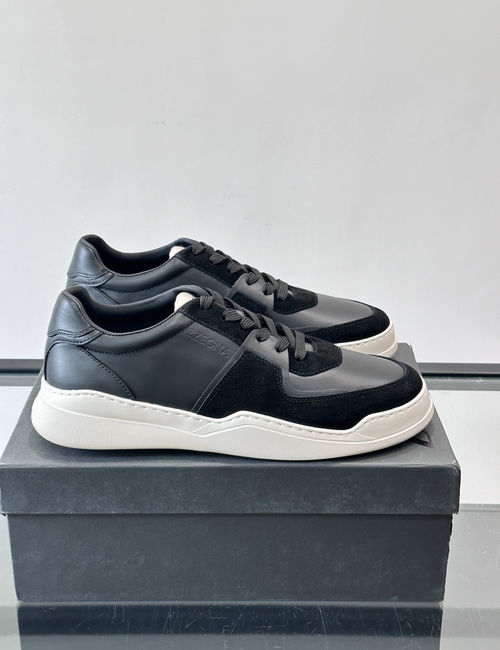 Zegna Leather Suede Low-Top Casual Shoes