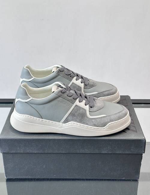 Zegna Leather Suede Low-Top Casual Shoes