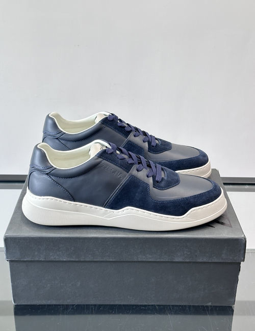 Zegna Leather Suede Low-Top Casual Shoes