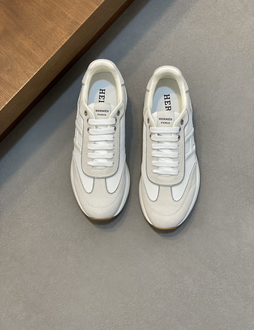 Hermes Suede Casual Sneakers With Breathable Lining