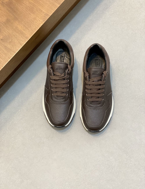 Zilli Stitched Leather Casual Sneakers