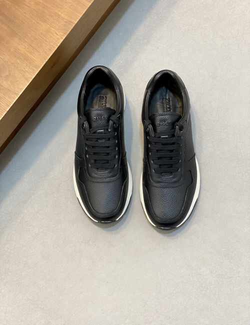 Zilli Stitched Leather Casual Sneakers