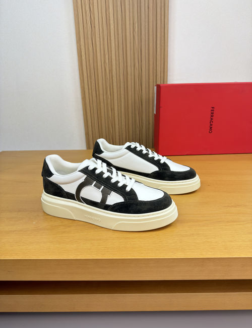 Ferragamo Premium Casual Sneakers Nappa Suede Leather