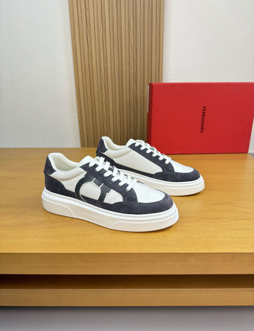 Ferragamo Premium Casual Sneakers Nappa Suede Leather