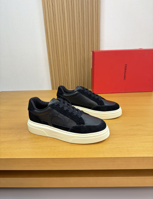 Ferragamo Premium Casual Sneakers Nappa Suede Leather