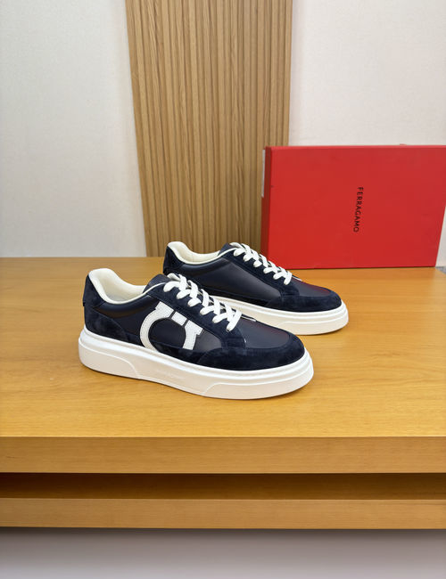 Ferragamo Premium Casual Sneakers Nappa Suede Leather