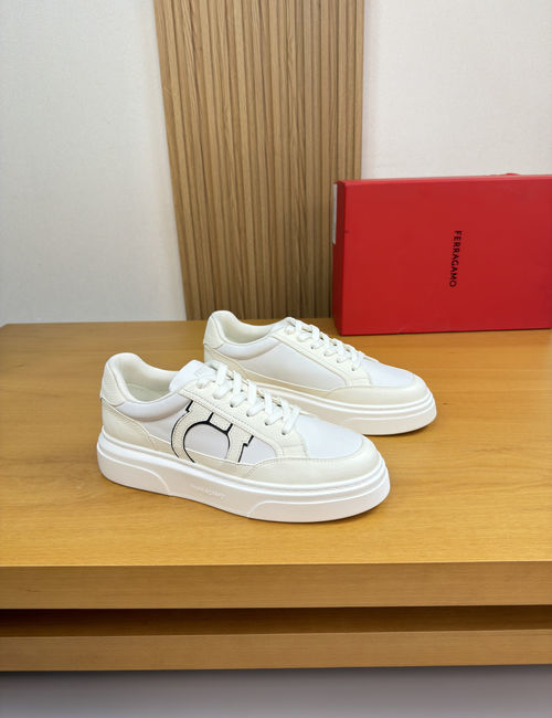 Ferragamo Premium Casual Sneakers Nappa Grain Leather