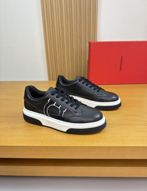 Ferragamo Premium Casual Sneakers Nappa Grain Leather