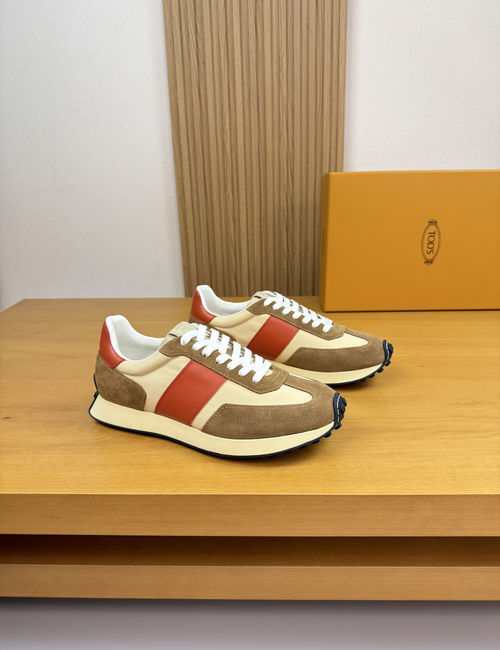 Tods Napa Leather Casual Sneakers With Logo