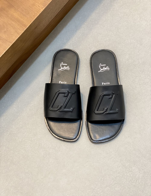 Christian Louboutin Genuine Leather Slip-On Sandals