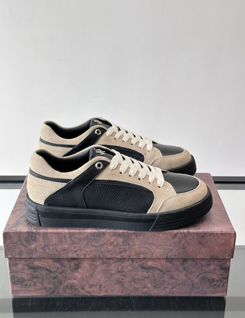 Stefano Ricci Stitched Leather Sneakers Metal Logo Detail