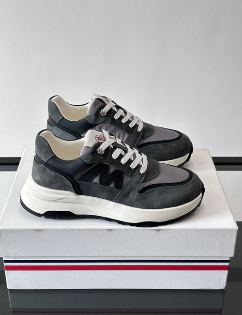 Moncler Color Block Mesh Leather Sneakers
