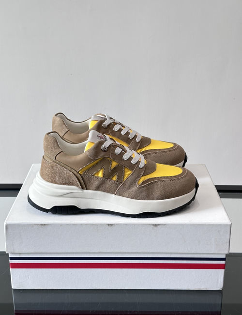 Moncler Color Block Mesh Leather Sneakers