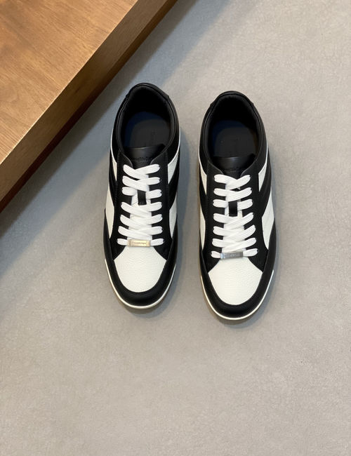 Zegna Smooth Leather Low-Top Sneakers With Detail