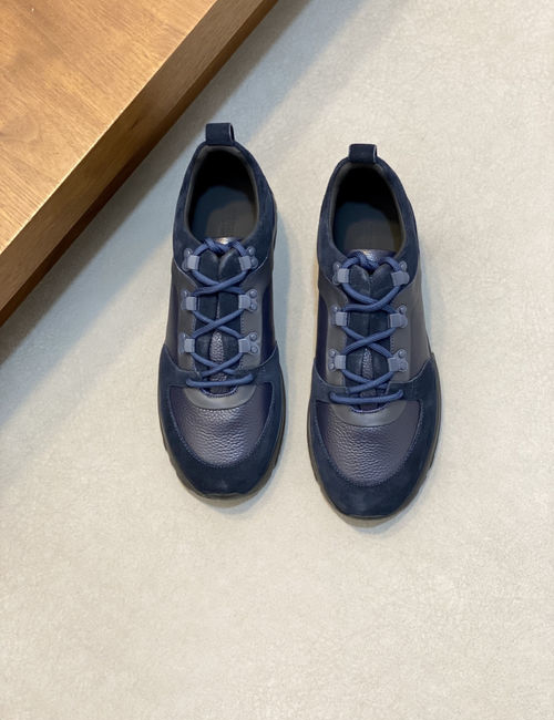 Armani Leather Casual Sneakers With Rubber Outsole