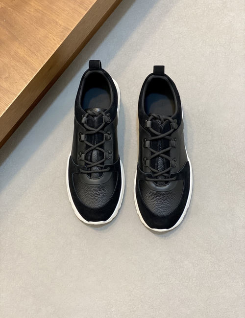 Armani Leather Casual Sneakers With Rubber Outsole