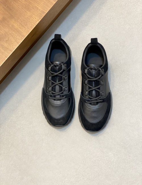 Armani Leather Casual Sneakers With Rubber Outsole