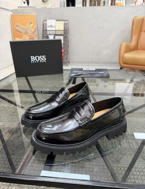 Prada Polished Cowhide Stitched Slip-on Shoes