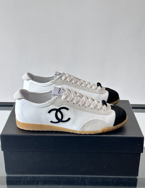 Chanel Cowhide Casual Sneakers With Rubber Outsole