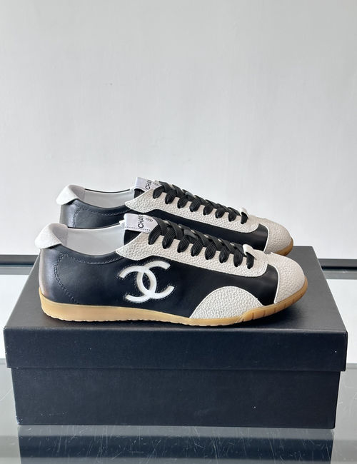 Chanel Cowhide Casual Sneakers With Rubber Outsole