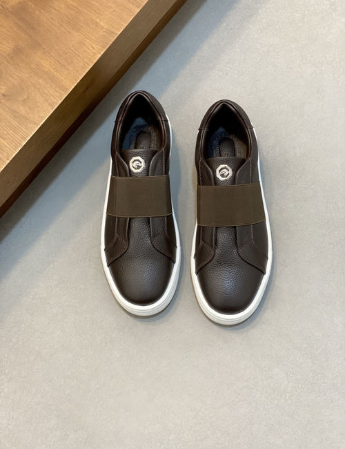 Stefano Ricci Stitched Leather Sneakers Durable Rubber Sole