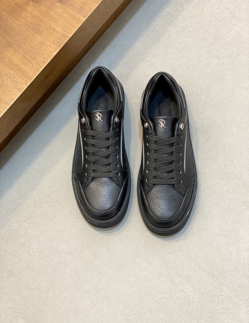 Stefano Ricci Stitched Leather Sneakers Durable Rubber Sole