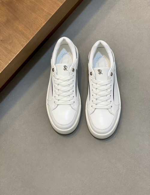 Stefano Ricci Stitched Leather Sneakers Durable Rubber Sole
