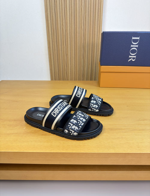 Christian Dior CD Premium Casual Slides Cowhide Upper