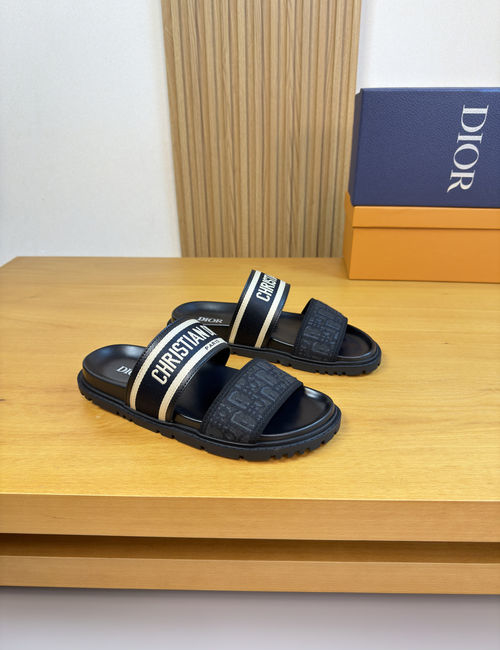 Christian Dior CD Premium Casual Slides Cowhide Upper