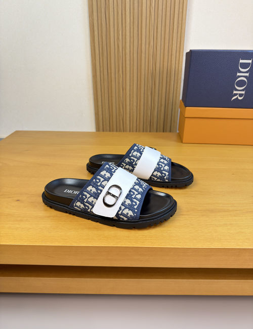 Christian Dior CD Premium Casual Slides Cowhide Upper