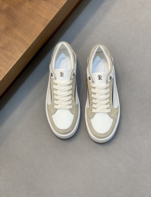 Stefano Ricci Stitched Leather Sneakers Durable Rubber Sole