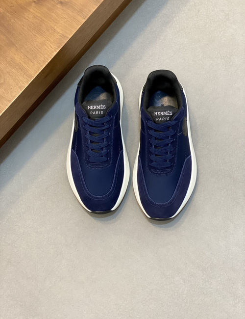 Hermes Suede Casual Sneakers With Breathable Lining