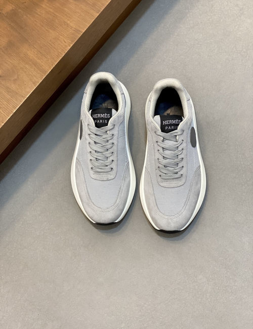 Hermes Suede Casual Sneakers With Breathable Lining