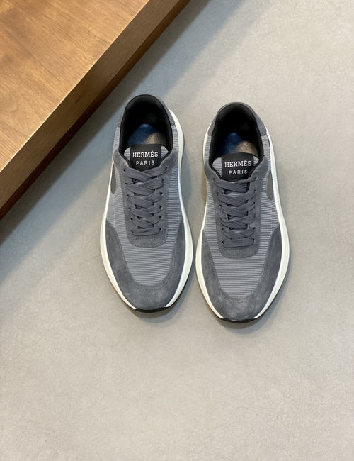 Hermes Suede Casual Sneakers With Breathable Lining