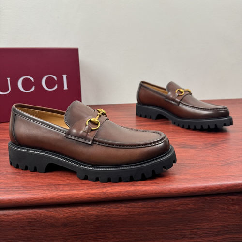 Gucci Horsebit Loafers Dark Brown Leather Shoes