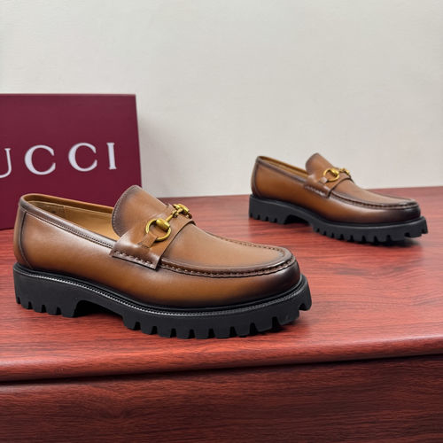 Gucci Horsebit Loafers Light Brown Leather Shoes