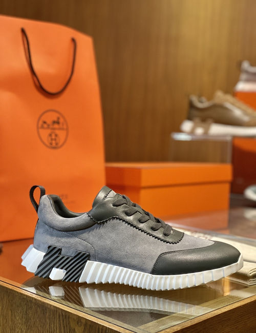 Hermes Bouncing Sneakers Mesh Suede Goatskin Upper
