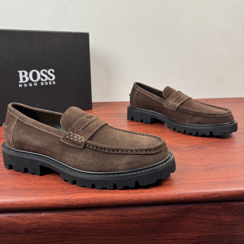 Hugo Boss Platform Derby Shoes Leather Upper Durable Sole