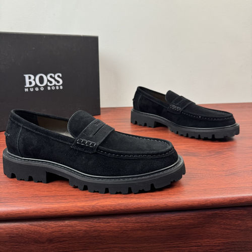 Hugo Boss Platform Derby Shoes Leather Upper Durable Sole