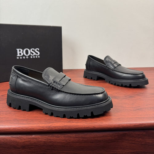 Hugo Boss Platform Derby Shoes Leather Upper Durable Sole