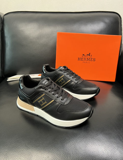 Hermes Premium Leather Sneakers With Comfortable Sole